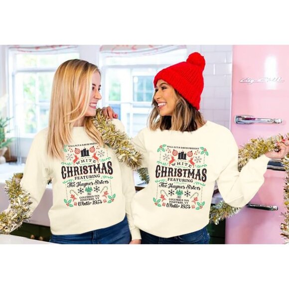 Womens White Christmas Sweatshirt Christmas Crewneck Shirt - Picture 4 of 6